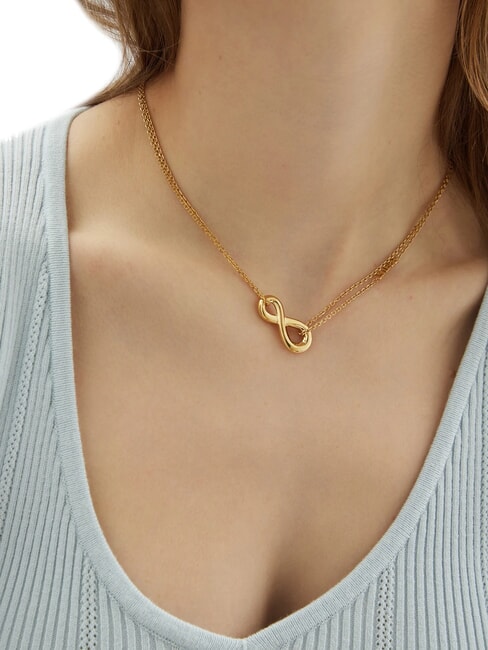 AMORE Collar de dos vueltas con charm de infinito oro amarillo - Collares