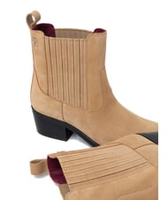 TOMMY HILFIGER TH SUEDE COWBOY Botines tejanos de ante caqui - Zapatos Mujer - 3