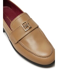TOMMY HILFIGER THE LEATHER CLASSIC Mocasines de piel para mujer caqui - Zapatos Mujer - 3
