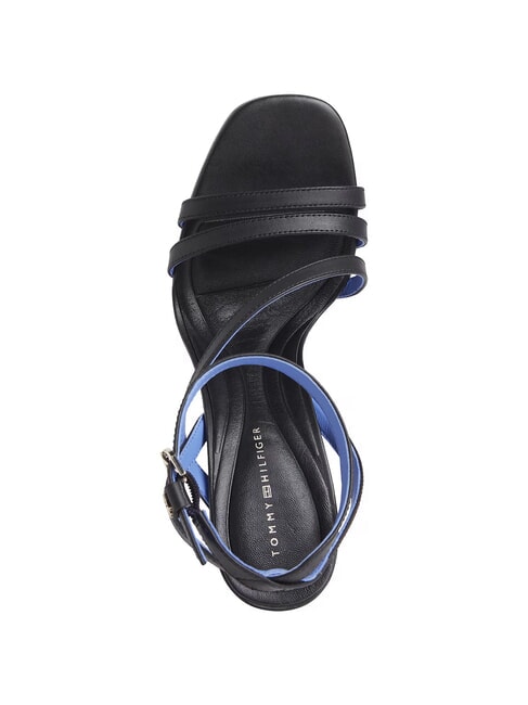 TH LEATHER BLOCK Sandalias altas de piel con tira en el tobillo negro - Zapatos Mujer