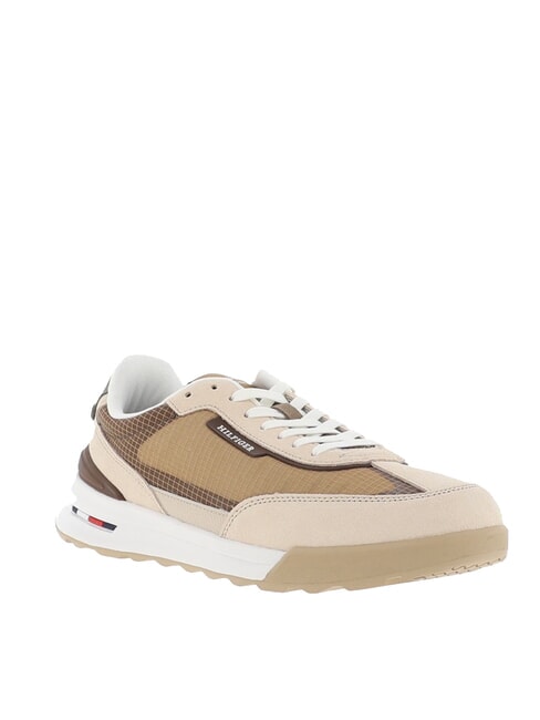 RETRO RUNNER Zapatillas de piel y tela beige - Zapatos Hombre