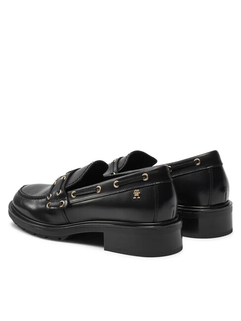 CHUNKY NAUTICAL EYELETS  mocasines de cuero negro - Zapatos Mujer