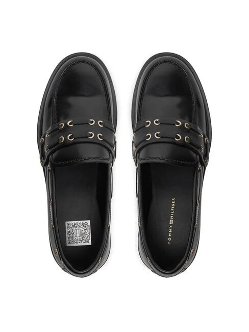 CHUNKY NAUTICAL EYELETS  mocasines de cuero negro - Zapatos Mujer