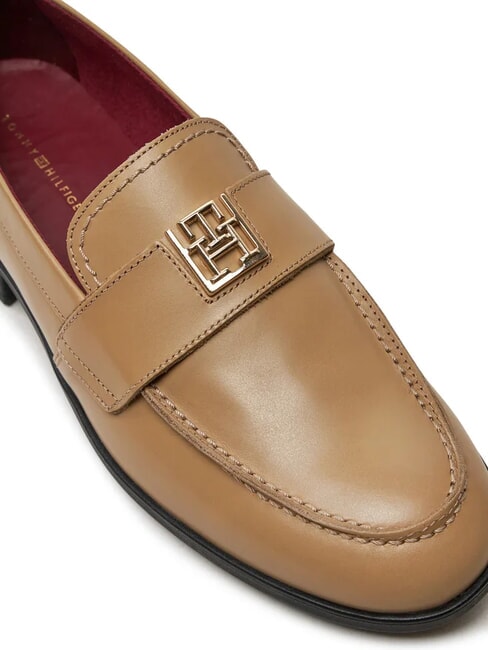 THE LEATHER CLASSIC Mocasines de piel para mujer caqui - Zapatos Mujer