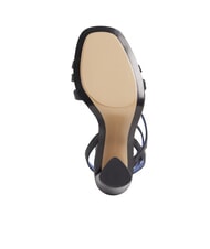 TOMMY HILFIGER TH LEATHER BLOCK Sandalias altas de piel con tira en el tobillo negro - Zapatos Mujer - 6