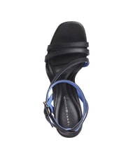 TOMMY HILFIGER TH LEATHER BLOCK Sandalias altas de piel con tira en el tobillo negro - Zapatos Mujer - 4