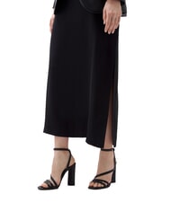 TOMMY HILFIGER TH LEATHER BLOCK Sandalias altas de piel con tira en el tobillo negro - Zapatos Mujer - 7