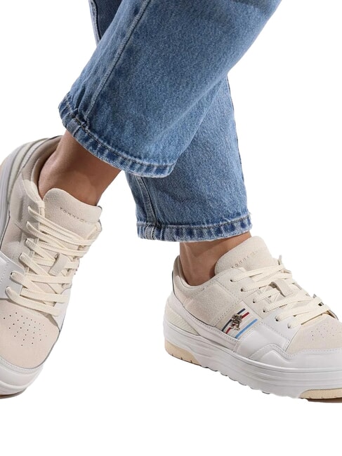 SUEDE STRIPES BASKET Zapatillas de piel de ante beige - Zapatos Mujer