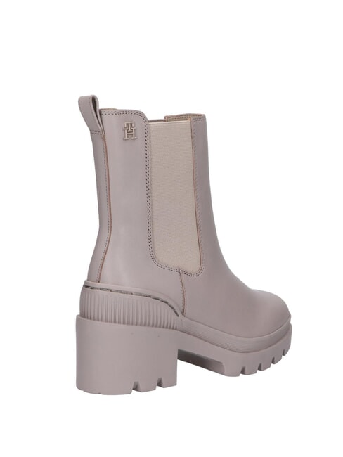 TH Botines de piel con tac&oacute;n medio gris - Zapatos Mujer