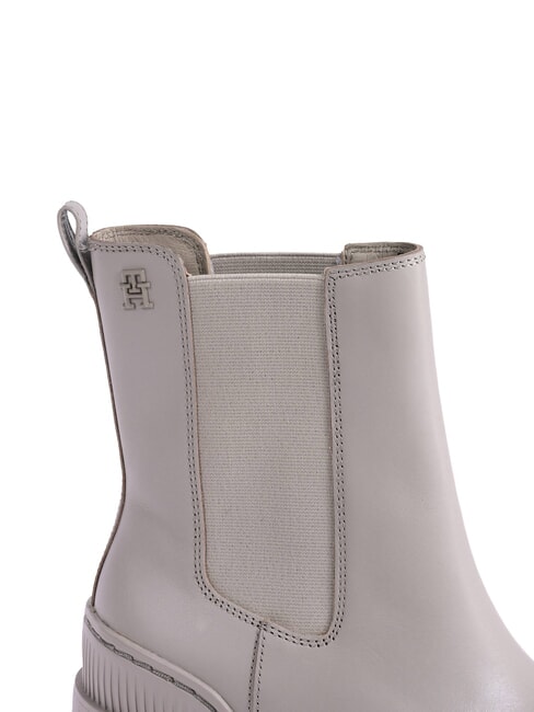 TH Botines de piel con tac&oacute;n medio gris - Zapatos Mujer