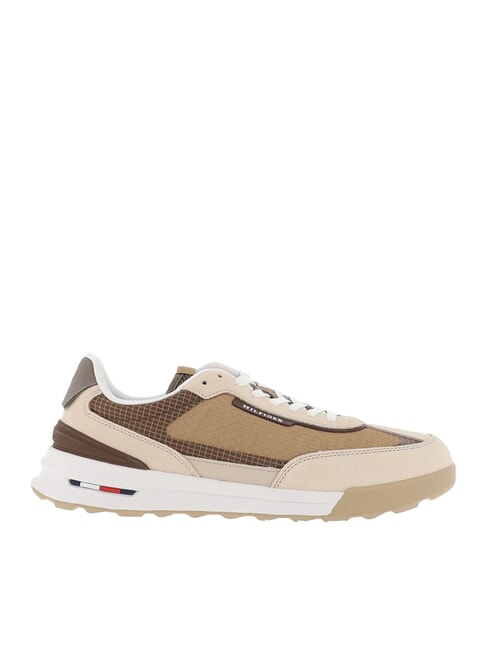 RETRO RUNNER Zapatillas de piel y tela beige - Zapatos Hombre