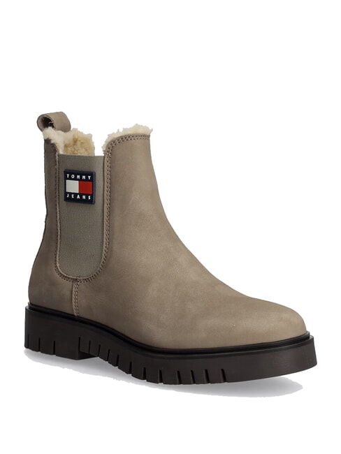 TH JEANS Botines de piel nobuk caqui - Zapatos Mujer