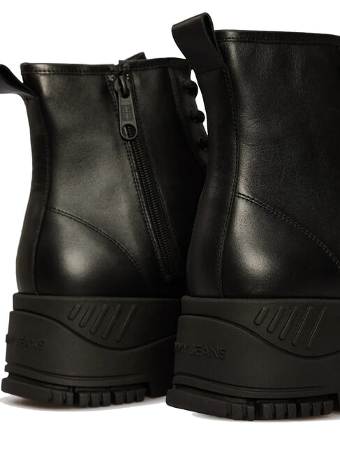 TH JEANS Botines de plataforma de piel con cremallera negro - Zapatos Mujer