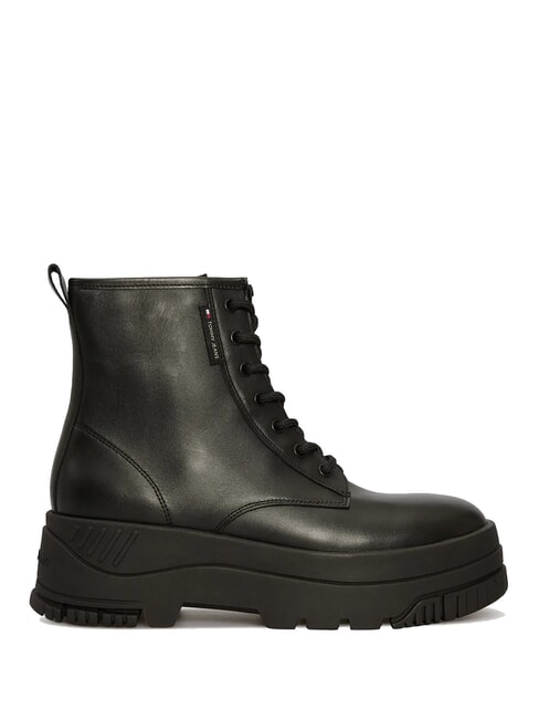 TH JEANS Botines de plataforma de piel con cremallera negro - Zapatos Mujer