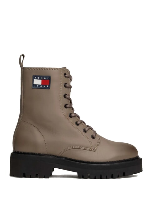 TOMMY JEANS Urban Lace Up Botines de piel gris - Zapatos Mujer