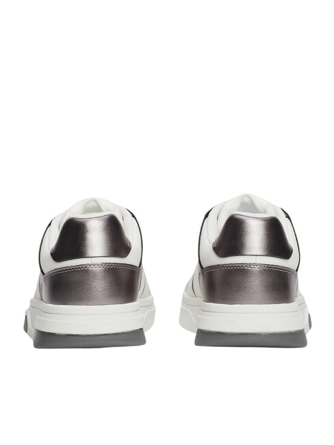 TOMMY JEANS Zapatillas de cuero plata blanca - Zapatos Mujer