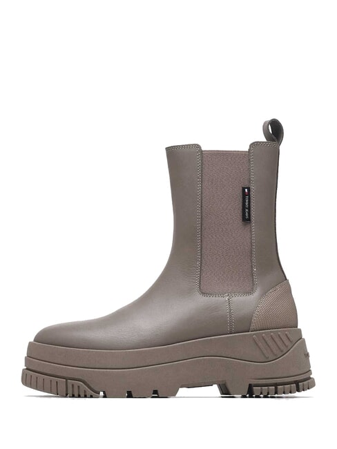 TH JEANS  Botines altos de piel gris - Zapatos Mujer