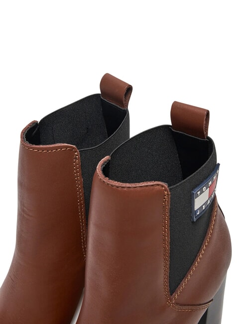 TJW NEW ESS HIGH HEEL Botines de piel con tac&oacute;n de bloque marr&oacute;n - Zapatos Mujer