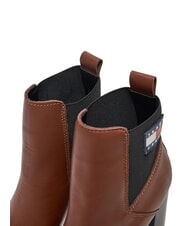 TOMMY HILFIGER TJW NEW ESS HIGH HEEL Botines de piel con tac&oacute;n de bloque marr&oacute;n - Zapatos Mujer - 4