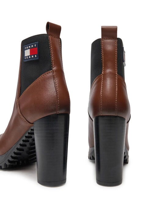 TJW NEW ESS HIGH HEEL Botines de piel con tac&oacute;n de bloque marr&oacute;n - Zapatos Mujer