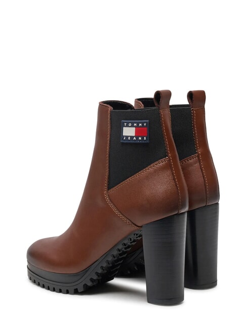 TJW NEW ESS HIGH HEEL Botines de piel con tac&oacute;n de bloque marr&oacute;n - Zapatos Mujer