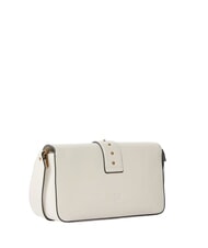 PINKO LOVE ONE CLASSIC SLOUCHY Bolso de hombro de piel blanco seda-oro antiguo - Bolsos Mujer - 2