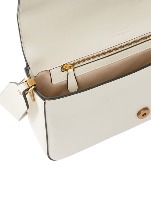 LOVE ONE CLASSIC SLOUCHY Bolso de hombro de piel blanco seda-oro antiguo - Bolsos Mujer