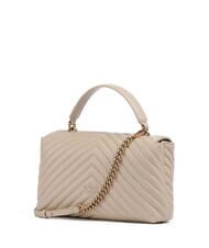 PINKO CLASSIC LADY LOVE BAG bolsa de chevr&oacute;n beige-gris ahumado-oro antiguo - Bolsos Mujer - 2