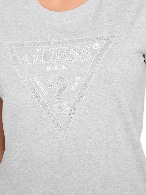 SS CN KRYSTAL TRIANGLE Camiseta de manga corta con tachuelas y pedrer&iacute;a gris claro melange m - camiseta