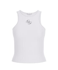 GUESS NEW SL ROUND GUENDALINA camiseta sin mangas con logo 4G de strass purwhite - camiseta - 4