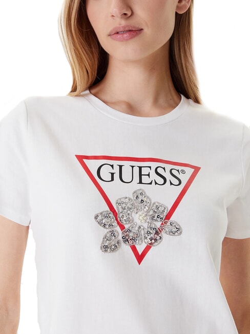 FLOWER BLING Camiseta con estampado y aplicaci&oacute;n purwhite - camiseta