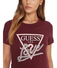 GUESS PEARLS LOVE TRIANGLE Camiseta con estampado y aplicaciones rojo negro - camiseta - 3