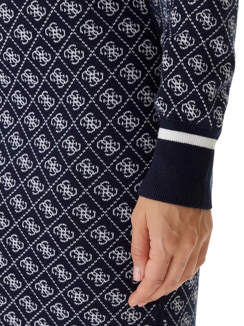 AUBREY Vestido de punto 4g azul y crema - Ropa de mujer