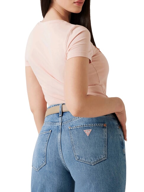 TRIANGLE FLOWERS Camiseta el&aacute;stica con estampado arena p&aacute;lida - camiseta