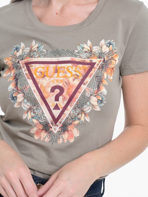 TRIANGLE FLOWERS Camiseta el&aacute;stica con estampado hoja de salvia - camiseta