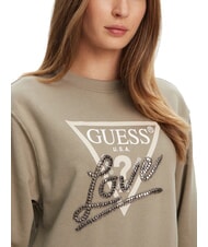 GUESS STUDDED LOVE Sudadera de cuello redondo con estampado de tachuelas hoja de salvia - Sudaderas de mujer - 3