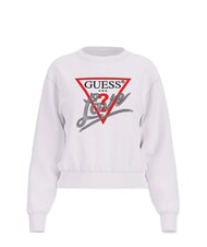 GUESS STUDDED LOVE Sudadera de cuello redondo con estampado de tachuelas purwhite - Sudaderas de mujer - 2