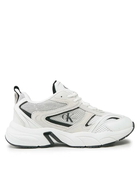 RETRO TENNIS Zapatillas de malla y piel de ante blanco - Zapatos Mujer