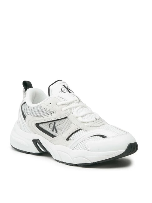 RETRO TENNIS Zapatillas de malla y piel de ante blanco - Zapatos Mujer