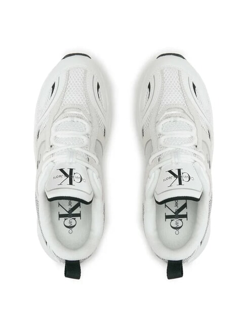 RETRO TENNIS Zapatillas de malla y piel de ante blanco - Zapatos Mujer