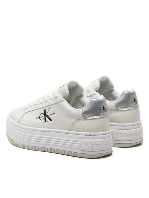 BOLD LOW LACE Zapatillas de plataforma de piel blanco - Zapatos Mujer