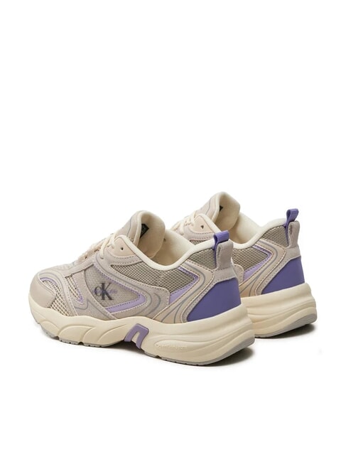 RETRO TENNIS Zapatillas de malla y piel de ante beige - Zapatos Mujer