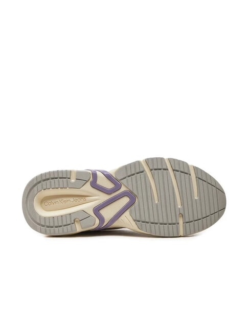 RETRO TENNIS Zapatillas de malla y piel de ante beige - Zapatos Mujer