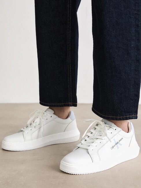 CK JEANS  Chunky Cupsole Zapatillas de cuero blanco - Zapatos Mujer