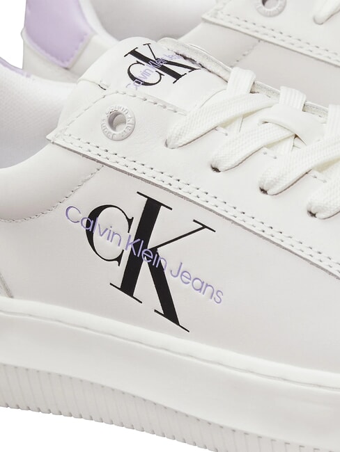 CK JEANS  Chunky Cupsole Zapatillas de cuero blanco - Zapatos Mujer