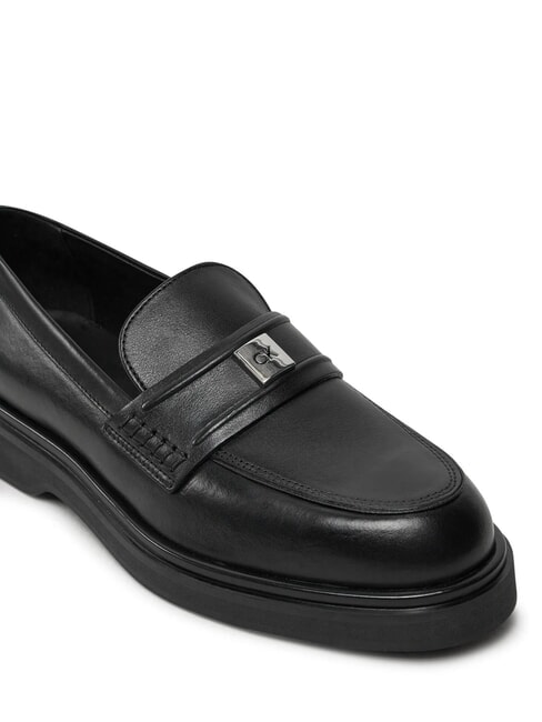 LOAFER W/HW LTH Mocas&iacute;n de cuero negro - Zapatos Mujer