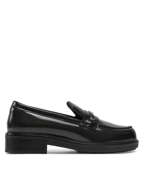 LOAFER BAR SAFF Mocasines de piel con inserto saffiano negro - Zapatos Mujer