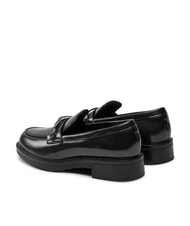 CALVIN KLEIN LOAFER BAR SAFF Mocasines de piel con inserto saffiano negro - Zapatos Mujer - 5