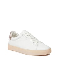 CALVIN KLEIN CUPSOLE LACE UP PEARL Zapatillas de cuero blanco - Zapatos Mujer - 3