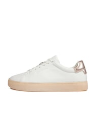 CALVIN KLEIN CUPSOLE LACE UP PEARL Zapatillas de cuero blanco - Zapatos Mujer - 4